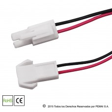Conector DC Macho-Hembra con Cable Ficha polarizada Nylon Blanco con enganche de seguridad 